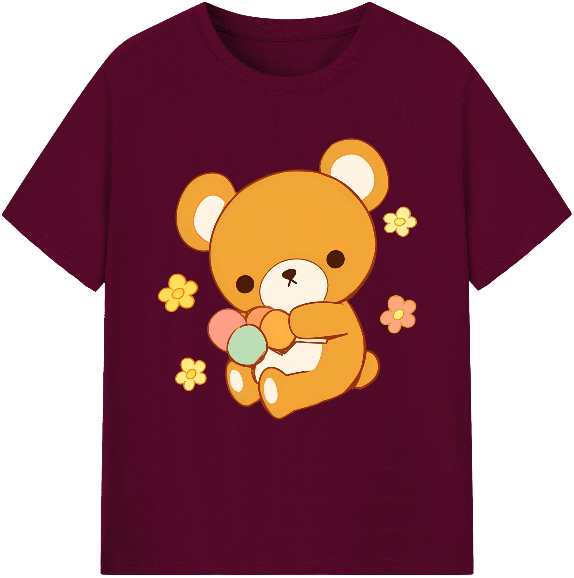 （画像用） リラックマ リラックマ キイロイトリ Rilakkuma Korilakkuma Kiiroitori レディースカジュアルプリントTシャツ（綿100％）
